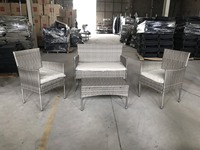 Ensemble de canapés et chaises en rotin d'extérieur, résistants aux intempéries, meubles de jardin en osier, Table basse et chaises pour piscine, pour pelouse, 4 pièces