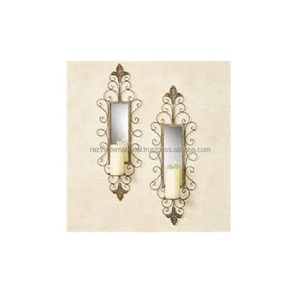 Supports de bougies votives en fer faits à la main, style antique moderne, durables, écologiques, en métal et verre, pour décoration murale et bougies chauffe-plat, pour la maison - Product Image 6