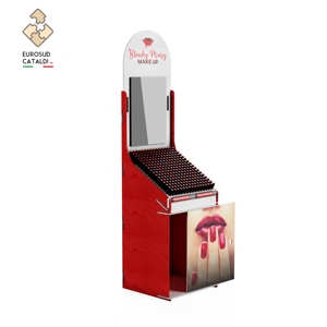 Espositore in legno di qualità produzione EUROSUD CATALDI Made in Italy in betulla altezza 193 cm per negozi di bellezza. - Product Image 3