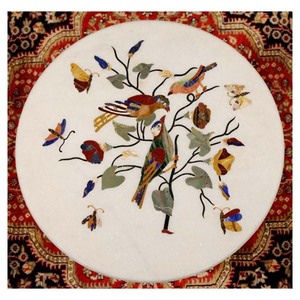 Latest Inlay <b>Work</b> Design Marble Coffee <b>Table</b> Top - Product Image 1