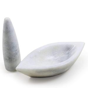 ชุดสากและปูนทำด้วยมือจากหินอ่อนงาช้างธรรมชาติเหมาะสำหรับงานบดในครัวและการเตรียมอาหาร - Product Image 6