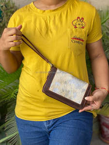 Wristlet Leather <b>Wallet</b> Cowhide Fur Leather Clutch Women Purse Hair on Leather Clutch - Product Image 5