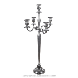 Shiny Golden Finished Metal Aluminum Wedding Table Decorate 5 Arms <b>Candelabra</b> Candle Holder in 3 Pcs Customized Size Best Prices - Product Image 4