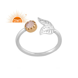 Anillo de Plata de Ley Fina con Piedra Lunar Arcoíris Natural en Forma de Cola de Delfín, Último Modelo 2026, para Fabricantes de Joyería - Product Image 1