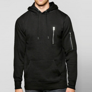 Sudadera con capucha de felpa francesa para hombre, 100% algodón, personalizada al por mayor, ajustada, con cremallera frontal, manga, cremallera, logotipo bordado, con capucha y estampado para adultos - Product Image 2