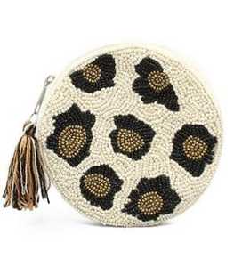 Mode broderie forme ronde perles de rocaille léopard pochette à monnaie de l'inde pochette à monnaie à la main pour femmes et filles Etsy - Product Image 4