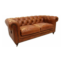 Canapé-lit Chesterfield de luxe haut de gamme en cuir véritable, ensemble moderne extensible et convertible, sectionnel, avec housse, pour villa et cuisine