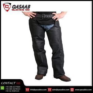 กางเกงคาวบอยสำหรับขี่รถจักรยานยนต์หนังแท้สีดำทึบพร้อมสายคาดสำหรับฤดูหนาวฤดูร้อน - Product Image 3