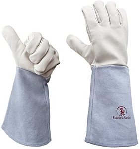 Gants de soudage rouges longue 14 pouces, industriels m m, résistant à la chaleur, Argon TIG, cuir de vache fendu, vente en gros - Product Image 6
