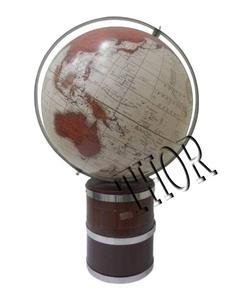 Vintage Leroy M. Fold Man World Nation Series Replogle Table Globe Chrome/Brown Finition pour l'éducation en classe Géographie Sujet - Product Image 4