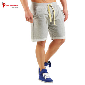 Pantalones cortos Cargo informales para hombre al por mayor cintura elástica algodón francés Terry sudor pantalones cortos Streetwear estilo sólido 100% algodón no tejido - Product Image 6