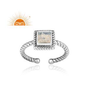 Rainbow <b>Moonstone</b> Gemstone <b>Ring</b> Jewelry Supplier Vintage Look 925 Sterling Silver <b>Ring</b> Jewelry Manufacturer - Product Image 2