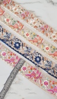 Rubans et lacets brodés à la main pour robe de mariée, faites à la main, de style indien, en tailles et couleurs assorties, 1 pièce