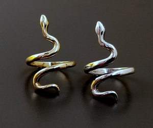 Fashion <b>Jewelries</b> Supplier Brass Material New Plain <b>Snake</b> Rings Gold Silver Plated Rings for Women - Product Image 2