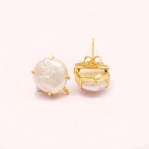 Round Shape Stud Women Stud <b>Earrings</b> <b>Mother</b> <b>of</b> <b>Pearl</b> Stud Gold Plated Gemstone Handmade <b>Earring</b> Wholesale <b>Earring</b> Jewelry - Product Image 2