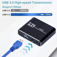 Tarjeta de captura de vídeo 4K HDMI a USB 3,0 con dispositivo de grabación de juegos en vivo de retransmisión en bucle HDMI Compatible con Windows Linux OBS OS X