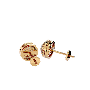 Boucles d'oreilles exclusives à clous en diamant rond de 0,45 CTW, en or 14 carats, avec fermoir à vis |   Diamant naturel véritable, bijoux fins de luxe pour femmes - Product Image 2