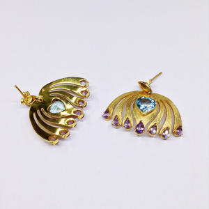 Sterling <b>Silver</b> 925 Custom made Supplier Wholesaler Handmade Unisex Woman Low MOQ Cheap Unique Elegant Natural Gemstone Earring - Product Image 3