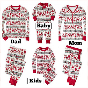 Ropa de dormir elástica de alta calidad con dibujos de ciervos, Conjunto de pijama familiar de Navidad - Product Image 3