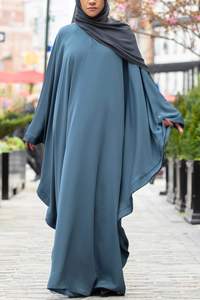 2026 Wsinternational สไตล์เจียมเนื้อเจียมตัวใหม่ flairy Soft มากวัสดุ Nida ผีเสื้อสีเทาสบาย burka สำหรับ jilbab - Product Image 3