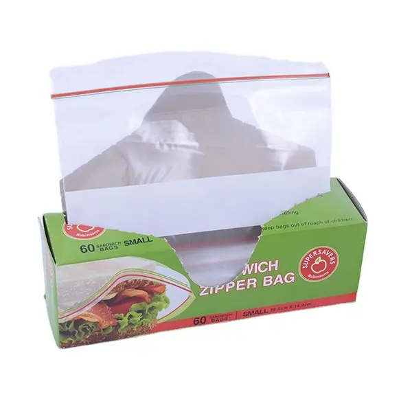 ताजा Houseware छोटे आत्म सील प्लास्टिक फ्रीजर Ziplock बैग में वितरण बॉक्स