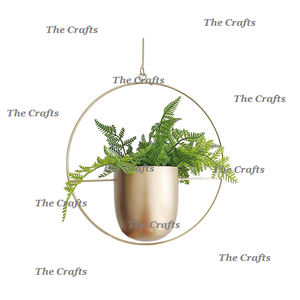 Maceta colgante de Metal de Color dorado con maceta colgante decorativa de jardín de la más alta calidad a precios asequibles - Product Image 4