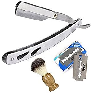 Rasoirs droits professionnels en acier inoxydable, rasoirs à lame unique pour le rasage, couleur argent, par Life Care Instruments - Product Image 2