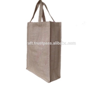Jute Mini Size Zipper Closure Long Handle Shopping Tote <b>Bag</b> for Groceries - Product Image 2