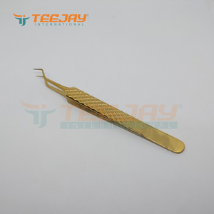 Pincettes professionnelles pour Extension de cils, en titane or V, outils de maquillage, instrument, fait main, pour levage de faux cils, pièces - Product Image 3