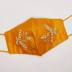 2025 accessoires de visage en tissu de soie élégants avec belle broderie Dabka Hand Zardozi pour la fête et le mariage - Product Image 1