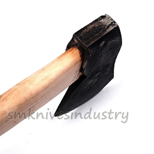 High Carbon Steel Hatchet Custom Handmade-16 inches Olive wood Handle Custom Made Damascus Head Hunting <b>Axe</b> (Smk1940) - Product Image 4