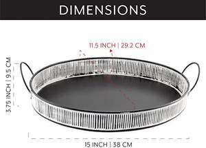 Plateau de service de nourriture galvanisé en argent avec finition rustique Parfait pour la maison élégante Vaisselle de cuisine Accessoire de service élégant - Product Image 3