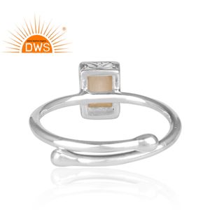 Anillo de Plata de Ley 925 con gema de perla blanca Natural, joyería ajustable - Product Image 4
