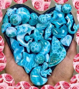 Cadeau Fête des Mères Cabochon Larimar Naturel Lapin Sculpté Certifié IGI - Product Image 4