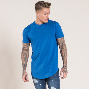 En gros Nouvelle Arrivée Scoop Bas Shirt Personnalisé Impression 100% Coton Hommes de Course Ourlet Incurvé T chemise - Product Image 3