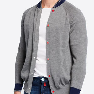 2023 chaquetas de béisbol de lana de algodón para hombre Vintage logotipo personalizado estampado de gran tamaño deporte Casual entrenamiento de talla grande - Product Image 3