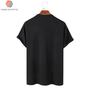 เสื้อยืดโอเวอร์ไซส์ผู้ชายสีดำ ราคาถูกที่สุด ผ้าฝ้าย 100% สไตล์ลำลอง ดีไซน์โลโก้เรียบง่าย คุณภาพสูง เสื้อสตรีทแวร์ - Product Image 2