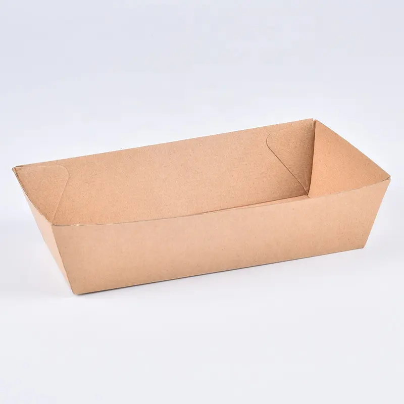 段ボールの白い色のカートン梱包箱で作られた紙の食品トレイ