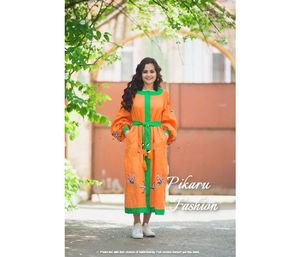 Women Collection Embroidered <b>Dress</b> <b>With</b> Belt Designer Handmade <b>Long</b> <b>Sleeve</b> Ukrainian <b>Dresses</b> - Product Image 1