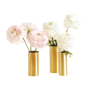 Modernos Floreros de Latón Dorado en Tres Tamaños y Formas Diferentes, Floreros Hechos a Mano para Decoración de Mesa de Boda - Product Image 5