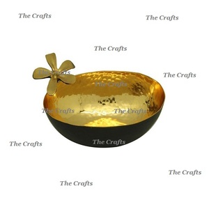 Bol décoratif en métal couleur or, qualité supérieure, taille et forme personnalisées, bol de service décoratif - Product Image 3