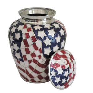 Urna de cremación para adultos de aluminio duradero de gran calidad, elegante Almacenamiento de cenizas conmemorativas, suministros funerarios indios al por mayor, esmalte - Product Image 4