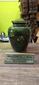 Prestige Brass Cremation Urn with Engraved Design <b>Funeral</b> <b>Supplies</b> from BRASSWORLD INDIA - Product Image 4