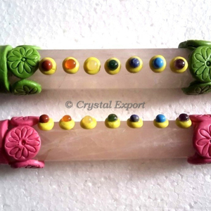 Varitas tibetanas de cuarzo rosa, en línea, verde, Rosa, Verde - Product Image 1
