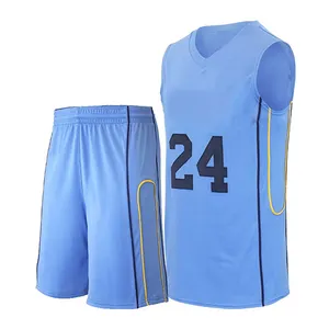 En çok satan spor giyim basketbol üniforması ile mavi renkte kendi takım adı yarım kollu