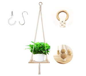 Macrame Plant Hanger Handmade Cotton Rope Wall Hangings Home Hanging Planters Flower Pot - Product Image 1