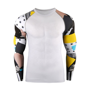 Custom Sublimated Compression Gym Shirts Long Sleeve BJJ Rashguard MMA <b>Mens</b> Rash Guard - Product Image 4