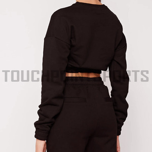 Sudadera con Capucha Corta para Mujer, Ropa Deportiva de Invierno, Logotipo Personalizado al por Mayor, Sudadera con Capucha de Lona de Algodón Premium - Product Image 3
