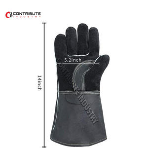 ถุงมืองานเชื่อมอุตสาหกรรมถุงมือป้องกันมือและแขนได้รับการรับรองความปลอดภัยจากหนัง - Product Image 2