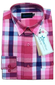 Chemise décontractée pour homme à la nouvelle mode Bleu Angleterre Style col montant à carreaux manches longues Taille 5XL Exportation à la mode Bangladesh - Product Image 5
